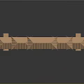 Traditional Chinese Wooden Archway With Multiple Curved Roofs And Carved Details