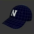 Blue Baseball Cap With White Letter N Design For Daily Use