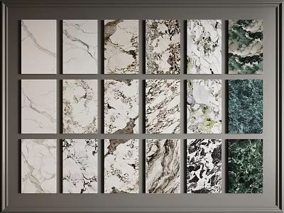 Decorative Wall Panels With Various Natural Marble Textures And Patterns 3d model