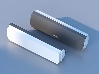 Two Modern Air Conditioner Fans in White and Dark Gray Stylish Design 3d model