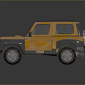 Vintage Off Road Car Model With Copper Blue Rustic Design And Detailed Wheels