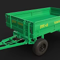 Green Agricultural Trailer 2NTC-45 With Open Cargo Bed And Two Wheels