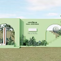 Vibrant Green Casarte Photo Check In Spot With Arched Doorways Plants And Staircase