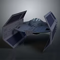 Detailed Fighter Spacecraft Model With Extended Gray Wings Cockpit And Structural Design 3d model