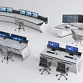 Modern Office Desks With Curved And Straight Designs Multiple Monitors And Ergonomic Chairs