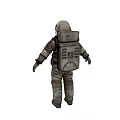 Astronaut In Spacesuit With Helmet And Alien Creature In Cosmic Environment