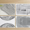 Square Rugs Featuring Black And White Wave Stripe Spiral Patterns For Modern Home Decor