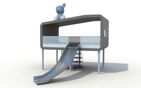 Modern Slide Amusement Bear House 3d model