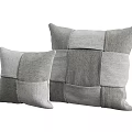 Gray Patchwork Decorative Pillows Set With Different Sizes For Home Decor 3d model