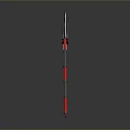 Modern Scythe 3D Model Featuring White Black Red Curved Blade And Red Handle