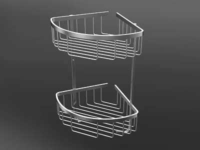 Two Tier Metal Corner Hardware Storage Rack for Bathroom Kitchen Organization 3d model