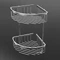 Two Tier Metal Corner Hardware Storage Rack for Bathroom Kitchen Organization