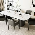 Dining table and chair combination 3d model