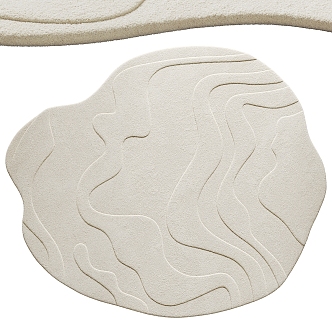 Cream wind shaped carpet 3d model