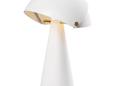 Modern White Table Lamp With Unique Mushroom Shaped Shade And Minimalist Design 3d model