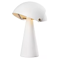 Modern White Table Lamp With Unique Mushroom Shaped Shade And Minimalist Design