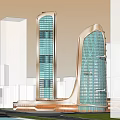 Stream Modeling Commercial Office Building Hotel Building 3d model