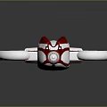 Futuristic Red And White Aerodynamic Drone With Shiny Propellers And Modern Design