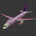 Delta Air Lines Airplane Model White Body Red Blue Tail On Glossy Surface