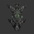 Sleek Futuristic Fighter Jet With Metallic Exterior And Green Glowing Details