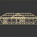 Wooden Frame Building Structure Model With Roof Trusses And Residential Design