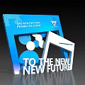Innovative New Pattern Promotion Display With Geometric Graphics And Future Theme 3d model