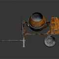 Orange Heavy Duty Concrete Mixer With Mixing Drum Wheels And Handle