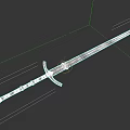 Medieval Sword With Long Sharp Metal Blade And Decorative Hilt Design