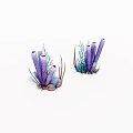 Purple Coral And Seaweed With Seashell Decorations For Ocean Themed Decor