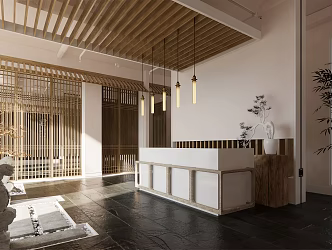 New Chinese Homestay Front Desk 3d model