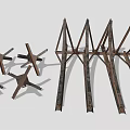 Furniture Metal Support Brackets with Multiple Cross and Triangular Rustic Designs