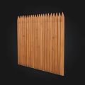 Wooden Garden Fence With Pointed Top And Vertical Planks Design