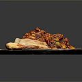 Delicious Savory Main Dish With Rich Red Sauce Olives Carrots And Fluffy Flatbread