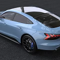 Audi Light Blue Sports Coupe With Modern Design Black Wheels And Stylish Front Headlights