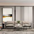 Modern sofa coffee table combination 3d model