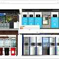 Modern Public Facilities For Waste Sorting With Recycling Bins And Electronic Panels 3d model