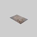 Square Rug With Abstract Gray Gold Blue Artistic Pattern For Modern Decor
