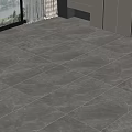 Grey Marble Floor Tiles In Modern Interior With Large Windows 3d model