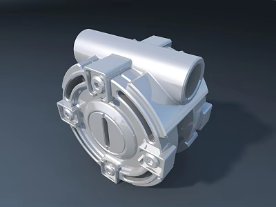 Public Facility Durable Metal Mechanical Component With Circular Square Bolted Structure 3d model