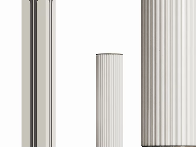Stylish Fluted Columns In Various Sizes For Modern Interior Architectural Design 3d model