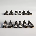 Black And White Patterned Shoes Including Flat Shoes And Sneakers In Two Rows