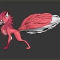 Cute Pink Fox Game Movie Character 3D Rendered With Fluffy Tail And White Tip