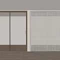 Modern Interior Sliding Doors With Light And Black Frames And Textured Panels 3d model
