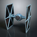Detailed TIE Fighter Model With Hexagonal Wings And Metallic Cockpit Design