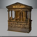 Classical Style Architectural Structure With Pediment Carvings Columns And Base Reliefs 3d model