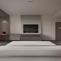 Modern Hotel Room Interior With King Bed Armchairs Coffee Table And Flat Screen TV