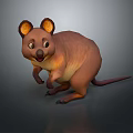 Cute 3D Cartoon Kangaroo Character With Brown Fur And Big Ears