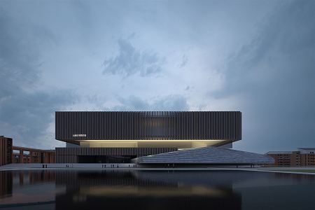 Modern Library Architecture Library 3d model