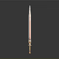Elegant Red Ornamental Sword Decor With Golden Base And Intricate Details