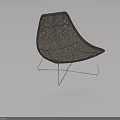 Stylish Modern Brown Wicker Chair With Curved Design And Metal Frame